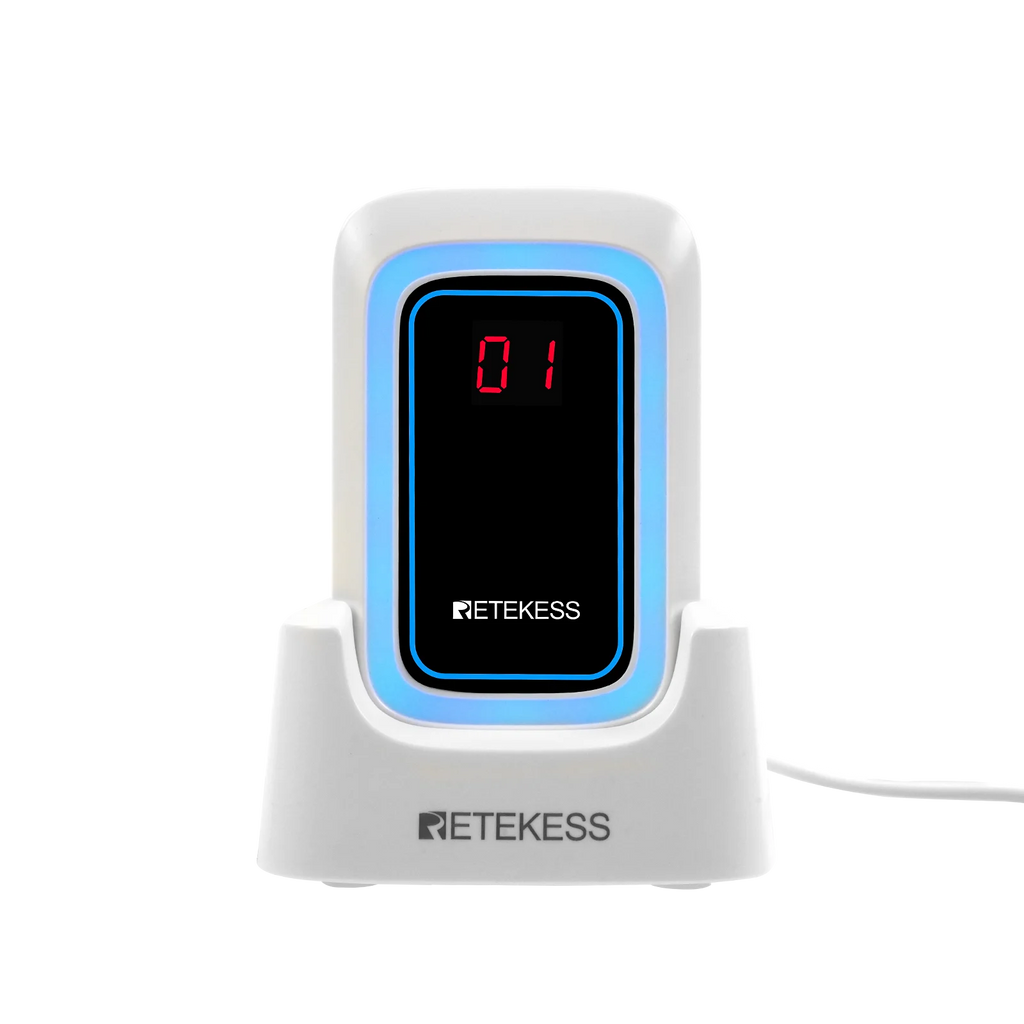 Retekess TH109S Caregiver Pager Wireless Calling System SOS Call Button Digital Display Screen For Clinic Home Care Hospital