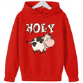 Summer Dairy Cattle Print Fashionable Hoodie Sweatshirt Children's Top Clothing Sweatshirt Sweaters for Kids