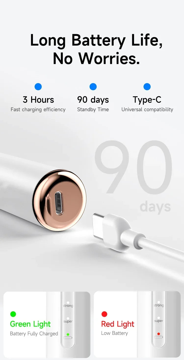 CURVY MOON T4 Electric Ultrasonic Tooth Cleaner Tartar Remover Tooth Stain Cleaning Tools Personal Teeth Whitening Home Care