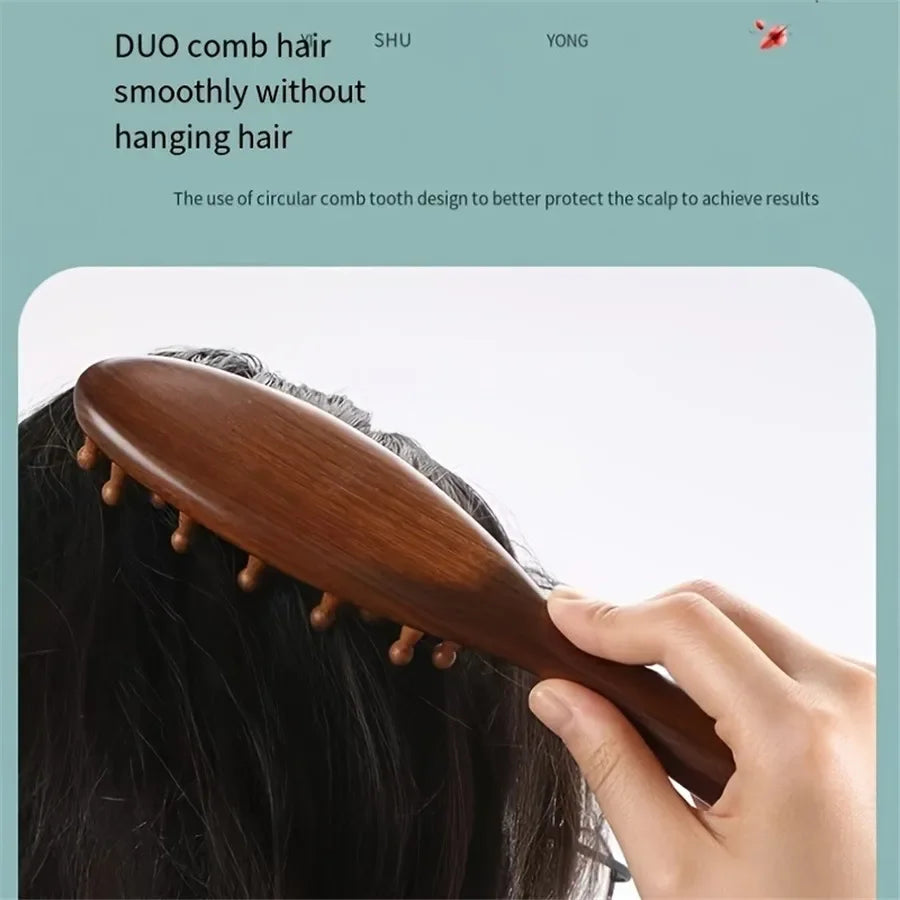 Rosewood Massage Comb: 2024 New, Dense Wooden Teeth for Pain Relief - Health & Home Care