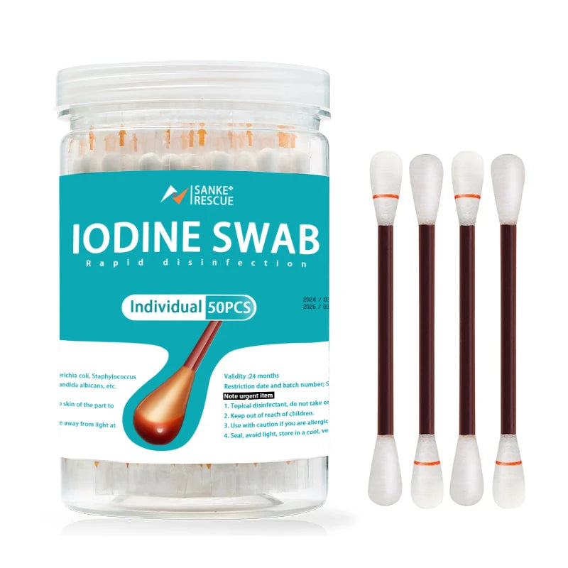 Infant Disposable Iodine Cotton Swab Independent Iodophor Swab Sticks Adult Children Baby Outdoor Family Daily Safety Home Care