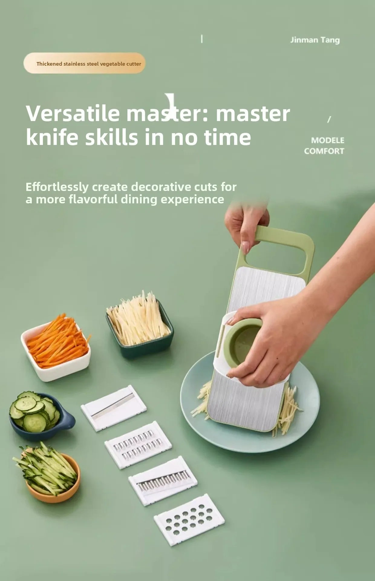 Kitchen Essentials Household Multi-functional Vegetable Cutter Shredder Stainless Steel Anti-cutting Hand Planer Slicer Slicer