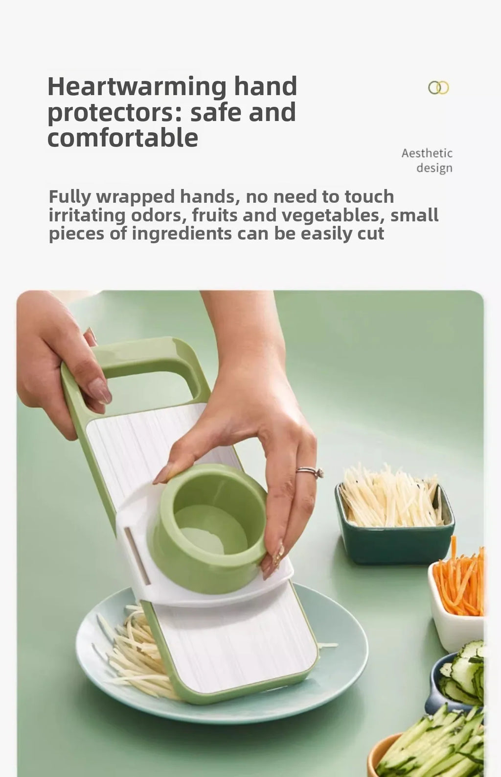 Kitchen Essentials Household Multi-functional Vegetable Cutter Shredder Stainless Steel Anti-cutting Hand Planer Slicer Slicer