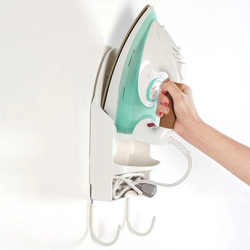 Portable Iron Holder Hotel Household Ironing Board Hanger Black White Wall Mount Iron Storage Rack Home Storage Supplies