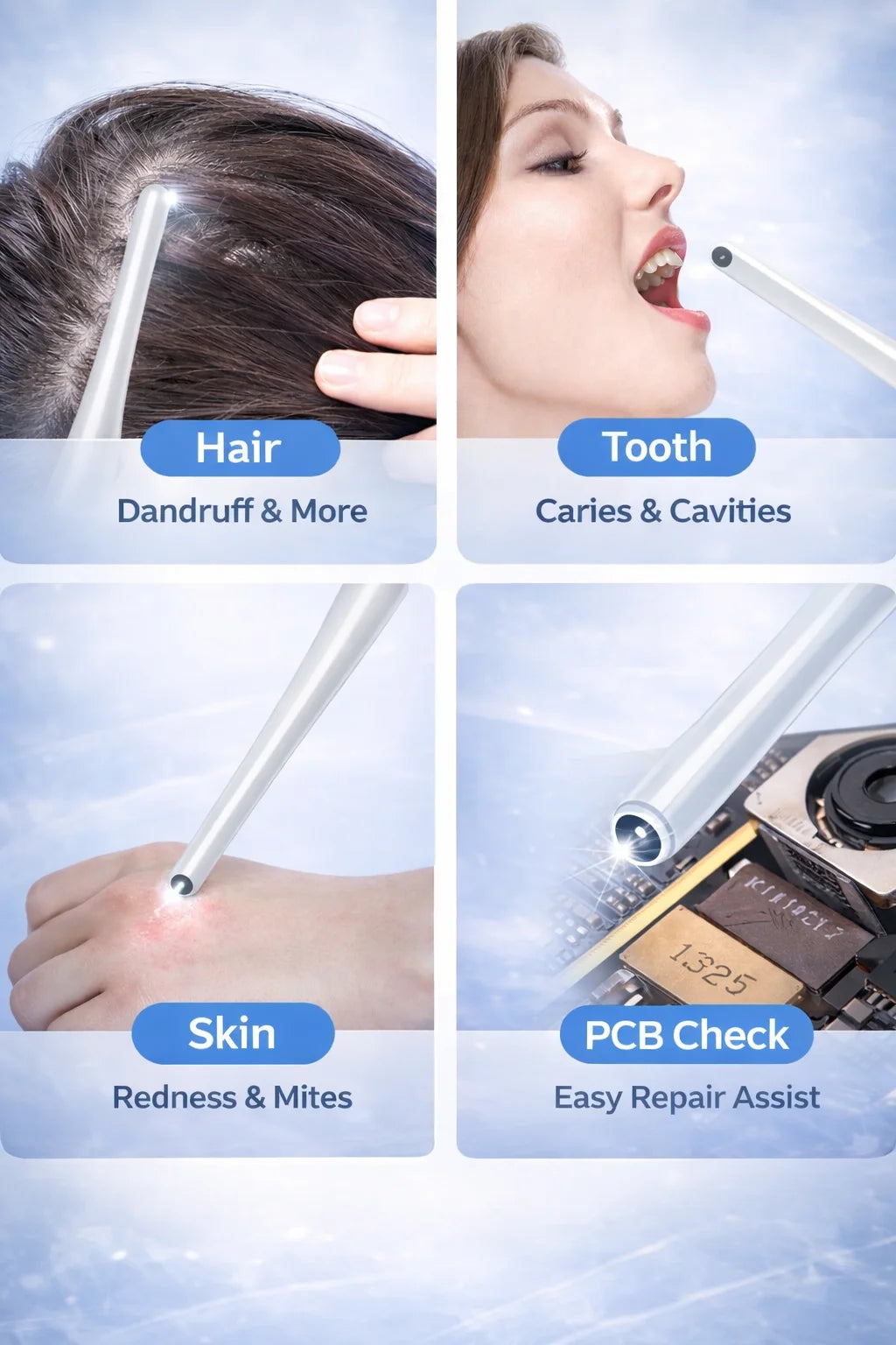 Wireless Visual Camera, 2MP HD Inspection WIFI Home Care Kit, Endoscopes for Android and IOS