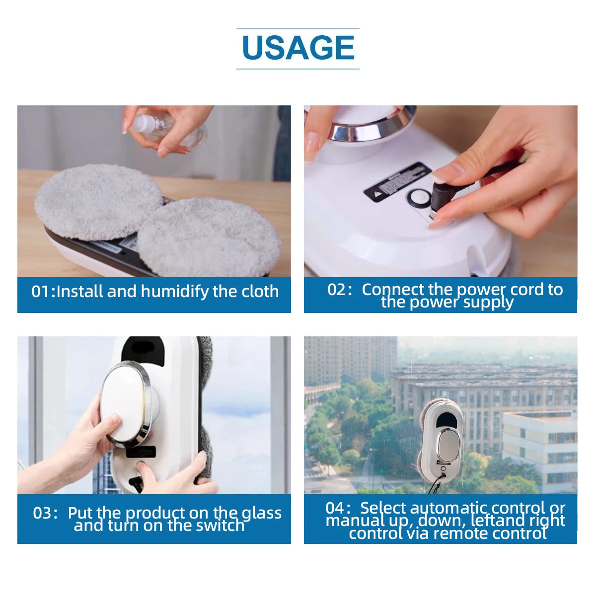 Intelligent Window Cleaning Robot Vacuum Cleaner Robot Window Cleaner Electric Glass Limpiacristales Remote Control for Home
