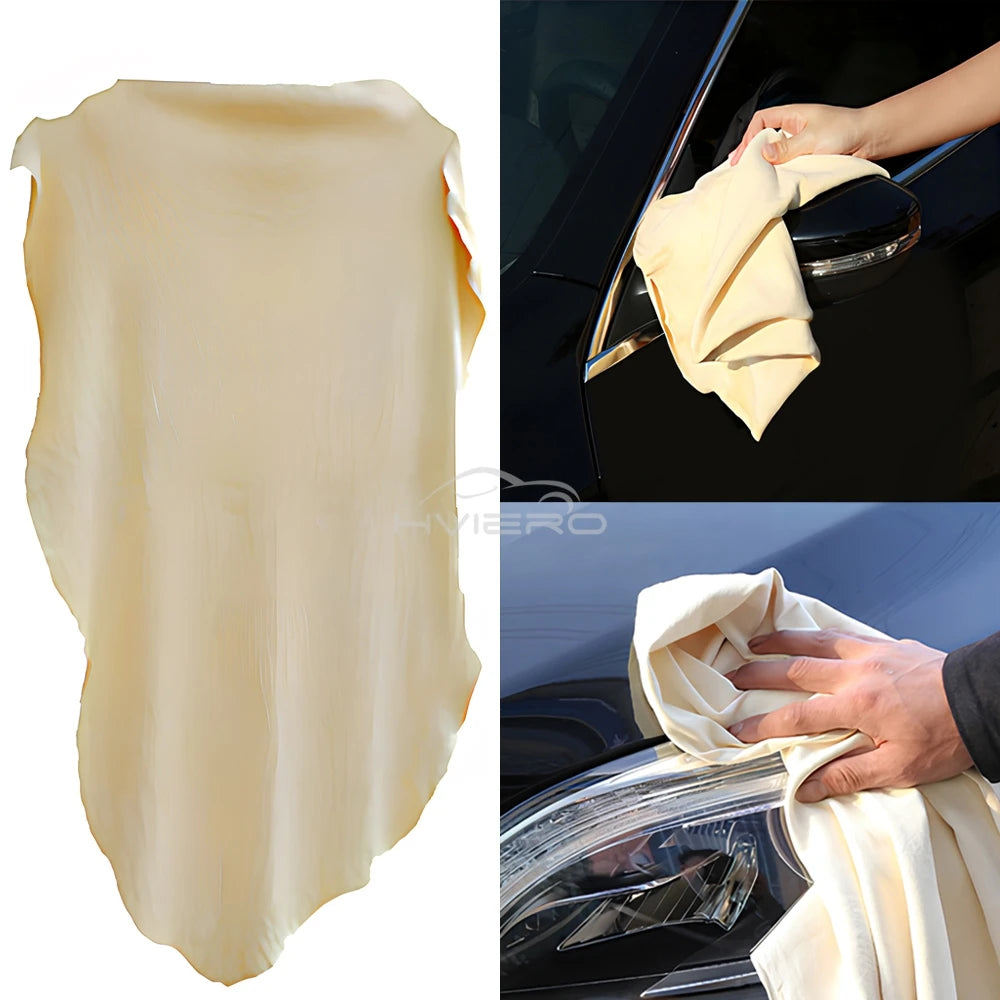 40X70cm Free Shape Cleaning Genuine Leather Cloth Car Auto Home Care Motorcycle Natural Drying Chamois Approx Water Absorption