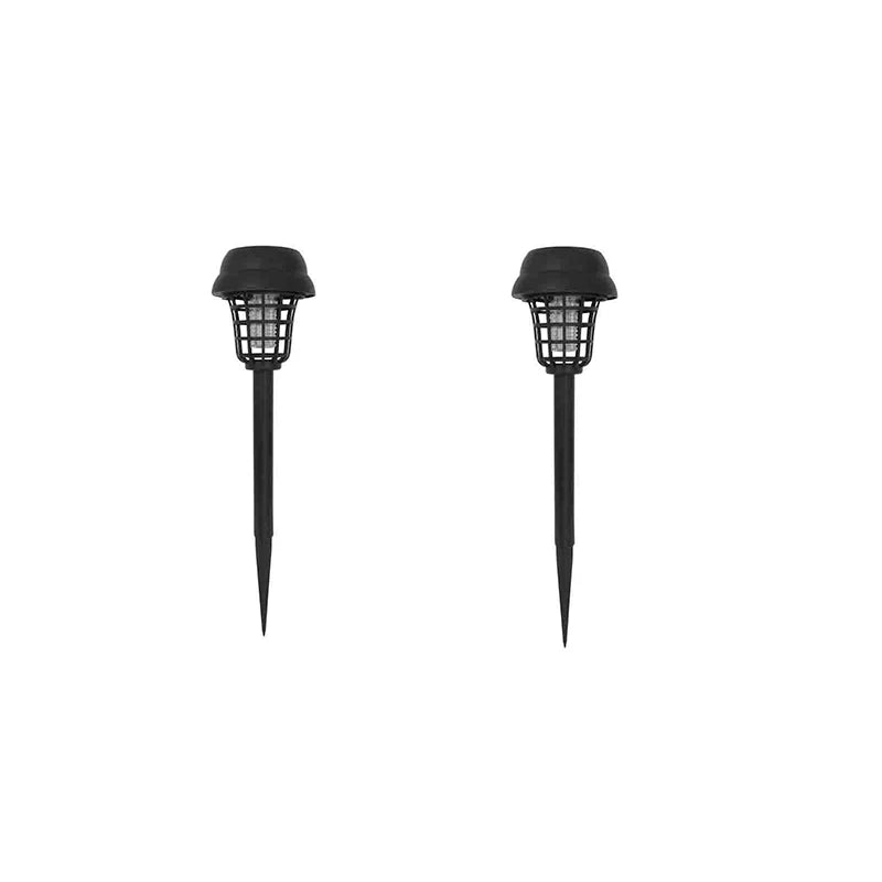 Solar powered mosquito killing lawn lamp, free of electricity and wiring, can be placed, plugged in, handheld, or floor standing