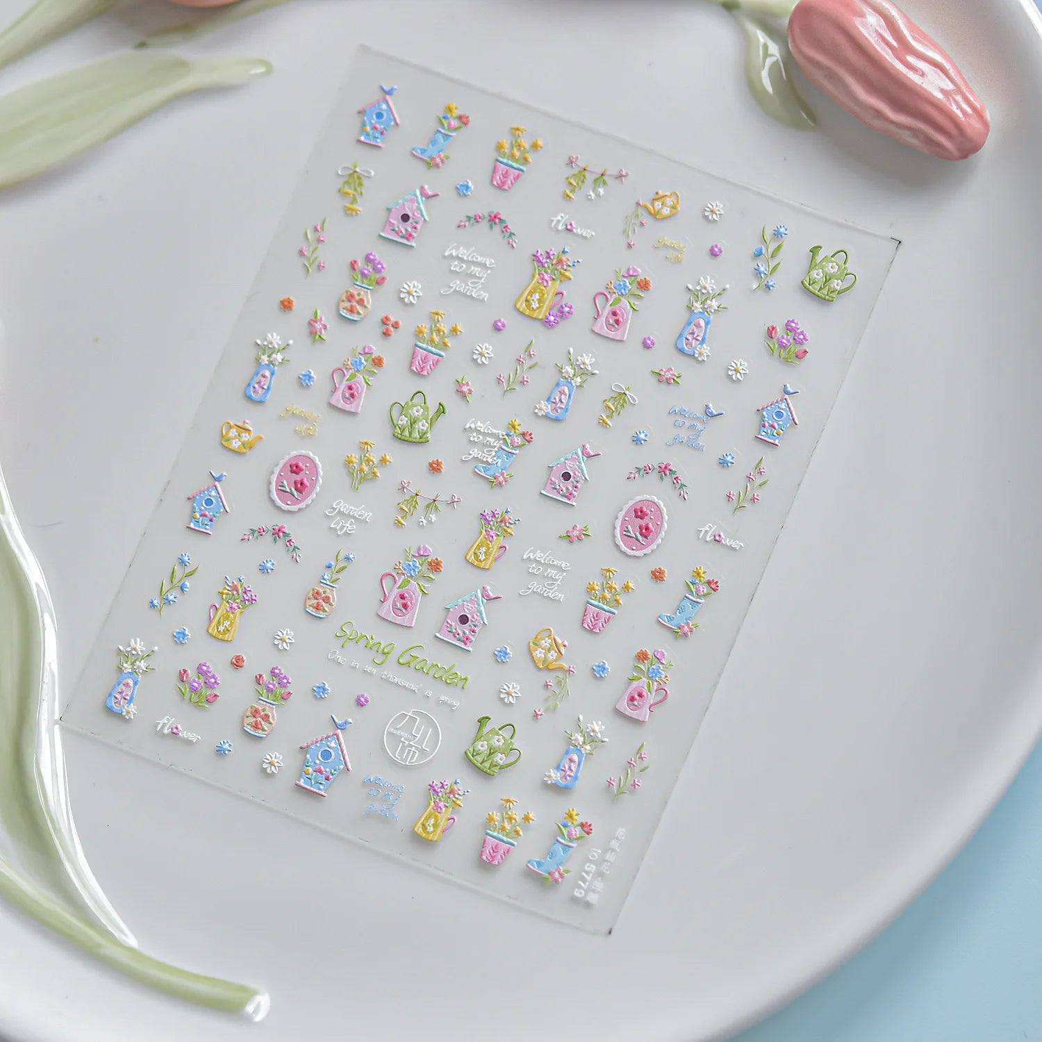 Summer Fruit Dessert 5D Nail Decals Ice Cream Bar Cone Sundae Fresh Orange Peach Blueberry Cherry Star Bow Nail Art Stickers DIY