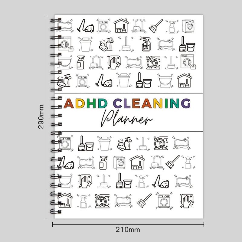 1 Functional Cleaning Plan and Checklist Spiral Notebook, a Must-Have Useful Cleaning Task Tracker, Designed for Managing Daily Household Cleaning Tasks, Suitable for All Seasons