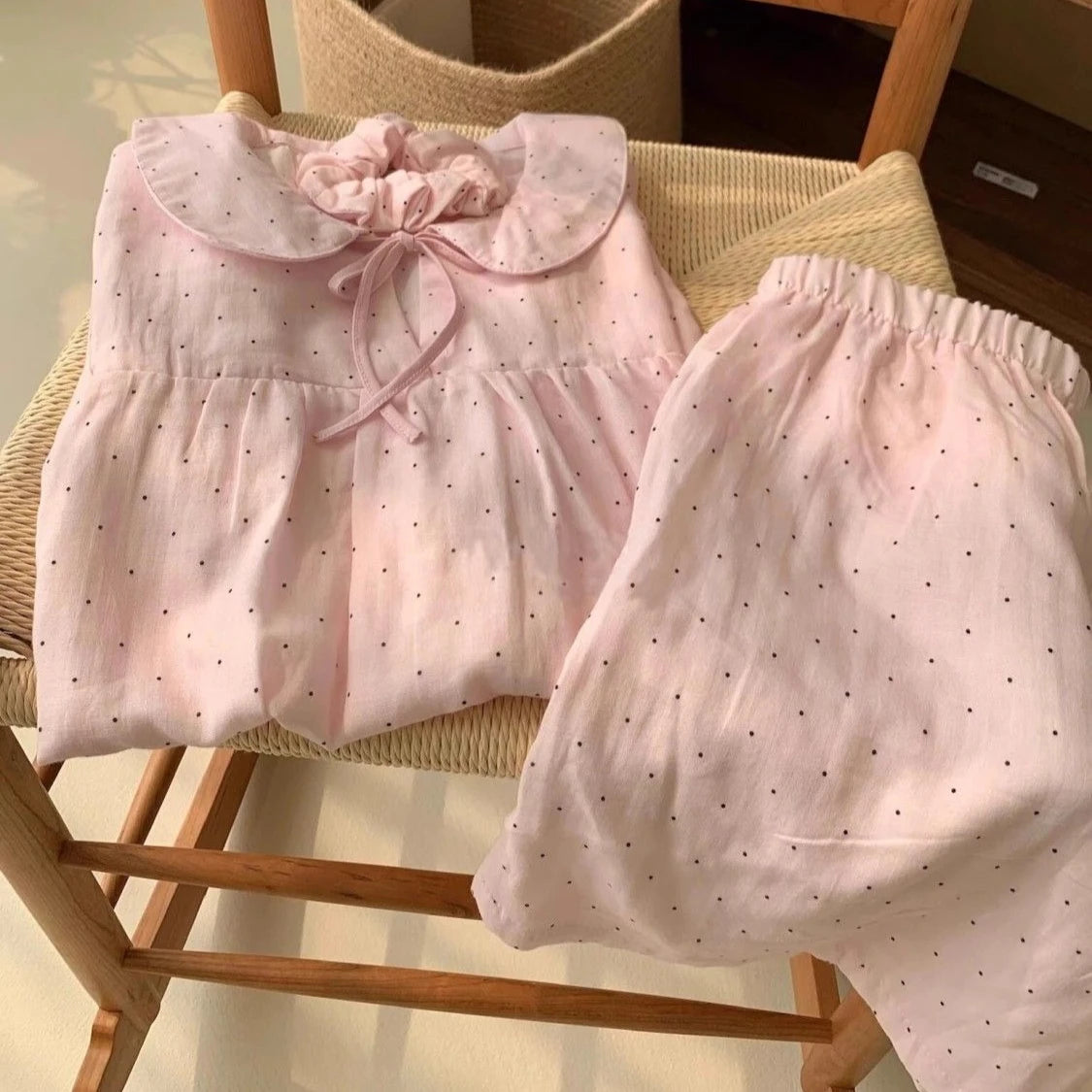 Summer Kawaii Lolita Style Strawberry Embroidery Pajamas Set Girl Cute Short Sleeve Tops Shorts Suit Women Sweet Homewear Pijama