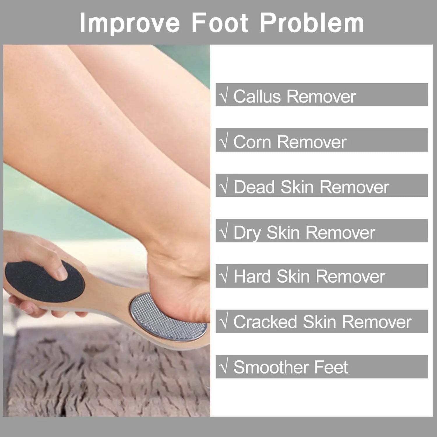 4-in-1 Exfoliating Foot Scrubber - Pumice Stone Callus Remover Multi-Purpose Foot Spa Pedicure Tool for Home Care
