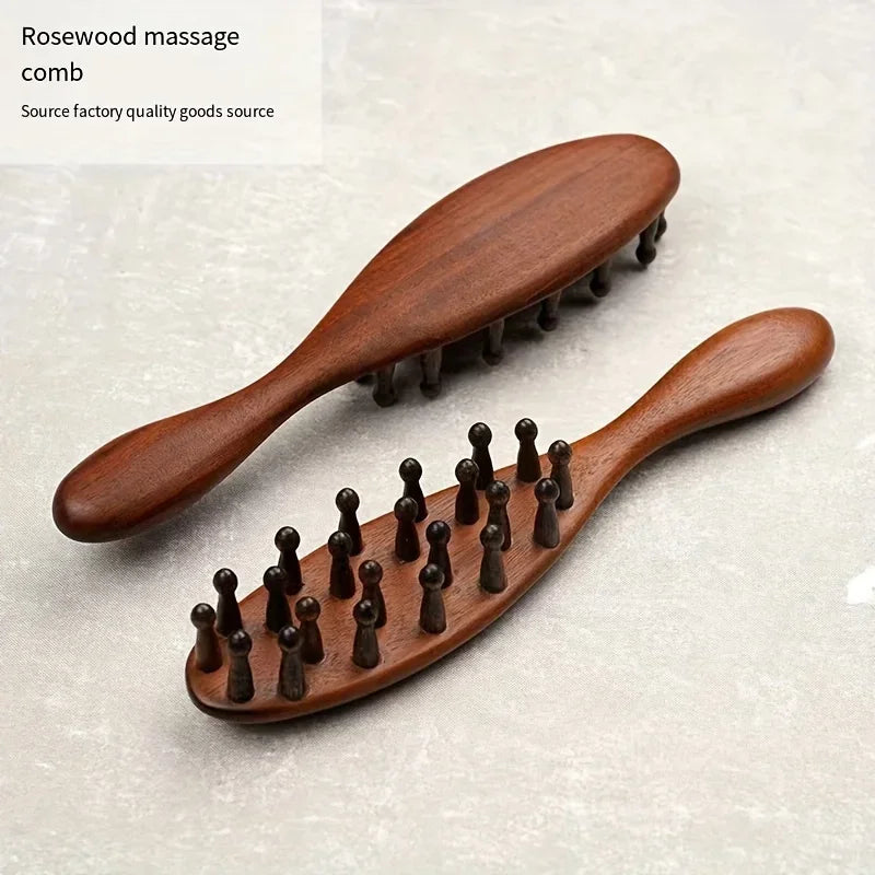 Rosewood Massage Comb: 2024 New, Dense Wooden Teeth for Pain Relief - Health & Home Care