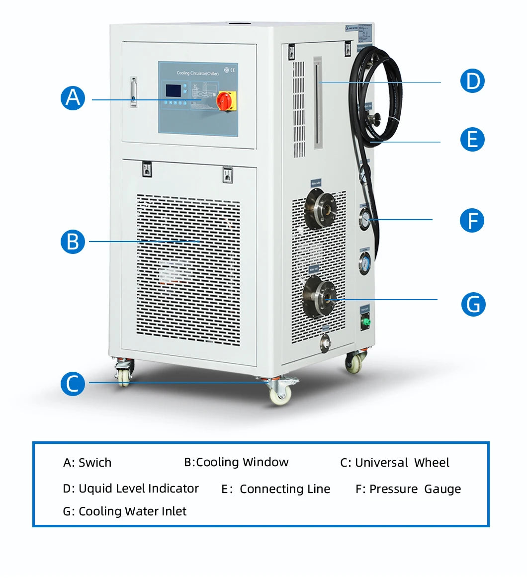 1.5 hp Portable Evaporative Air Cooler Digital Controls Automatic Ice Bath Chiller Heater Featuring Core Components Motor