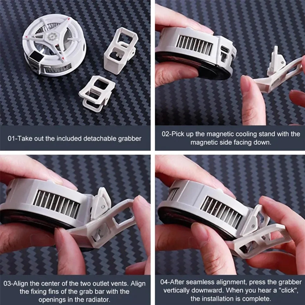 Semiconductor Phone Cooler Powerful Cooling Magnetic & Clip 2-in-1 Digital Display for Gaming Live Broadcast Mobile Phone Cooler