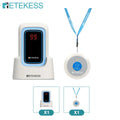 Retekess TH109S Caregiver Pager Wireless Calling System SOS Call Button Digital Display Screen For Clinic Home Care Hospital