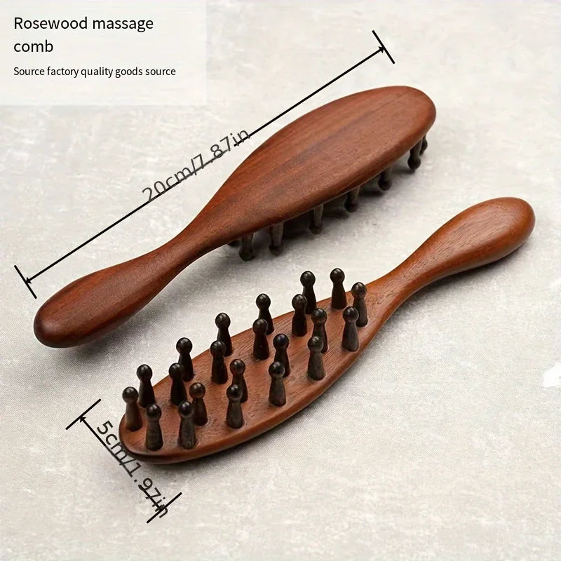 Rosewood Massage Comb: 2024 New, Dense Wooden Teeth for Pain Relief - Health & Home Care