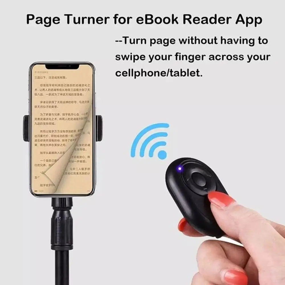 Remote Control Bluetooth Selfie Shutter for TikTok Auto-Swipe/Like/Page Turn with Magnetic Phone Clip Wireless Photo Timer