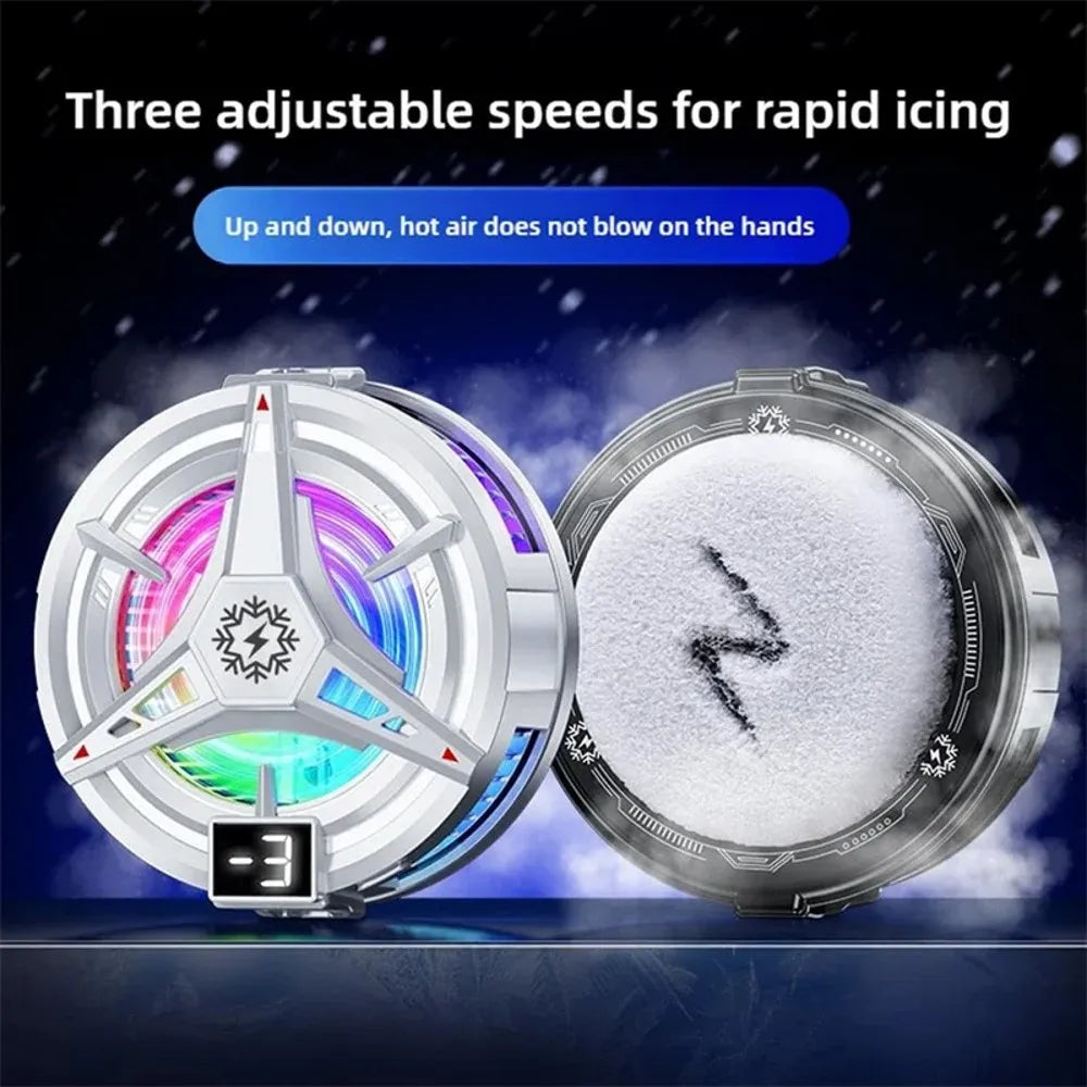 Semiconductor Phone Cooler Powerful Cooling Magnetic & Clip 2-in-1 Digital Display for Gaming Live Broadcast Mobile Phone Cooler