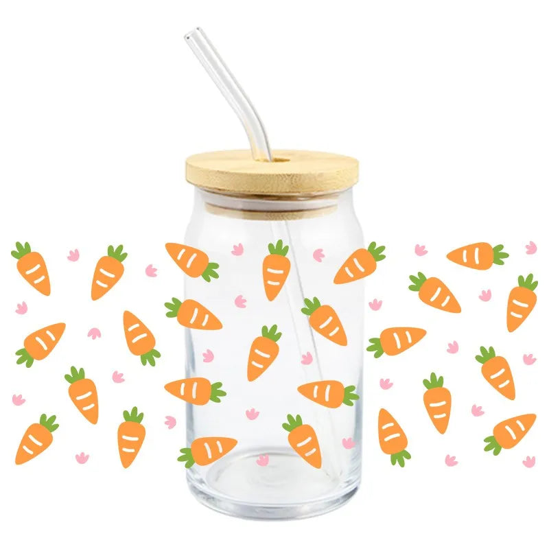 Summer Drink Design Series Easy Peel Waterproof DIY Decals 3D Transfers UV DTF Stickers 16oz Green Cucumber Theme