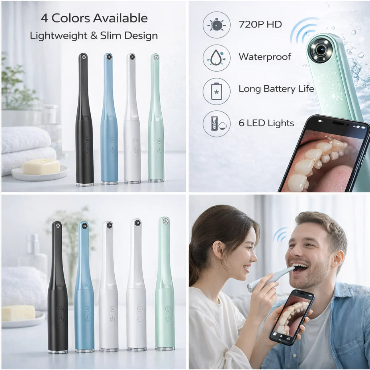 Wireless Visual Camera, 2MP HD Inspection WIFI Home Care Kit, Endoscopes for Android and IOS