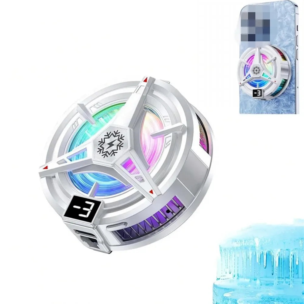 Semiconductor Phone Cooler Powerful Cooling Magnetic & Clip 2-in-1 Digital Display for Gaming Live Broadcast Mobile Phone Cooler