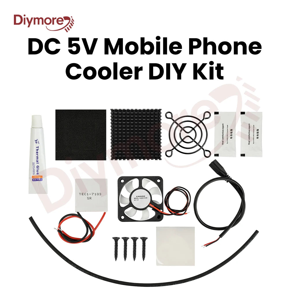 DC 5V Phone Cooler DIY Kit Semiconductor Cooling Chip TEC1-7103 Heat-Conducting Fan Silent Tablet Cooling Wonder Fan