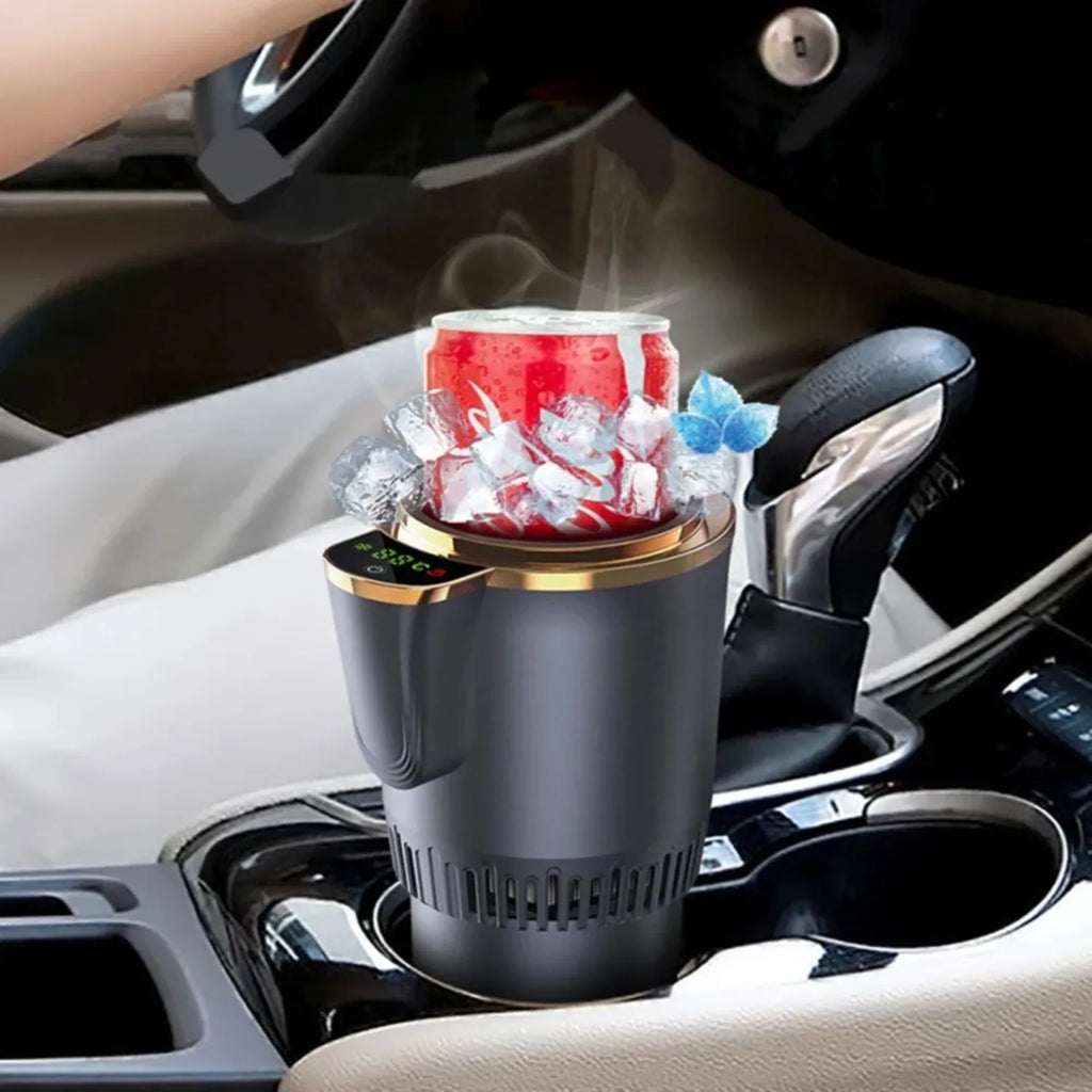 -3℃ to 60℃ LED Display Semiconductor Beverage Cooler Warmer 12V 36W Car Heating and Cooling Cup for Car Road Trip Fast Cooling
