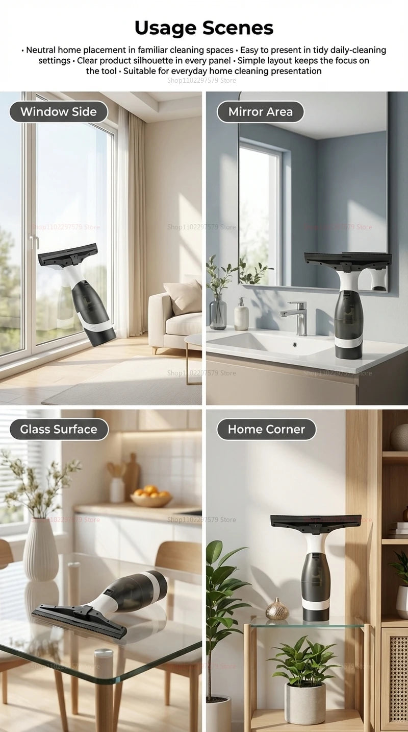 Household Cleaning Tools For Cleaning Shower Glass Tiles Strong Suction Window Cleaner Furniture Clean Essential Vacuum Cleaner