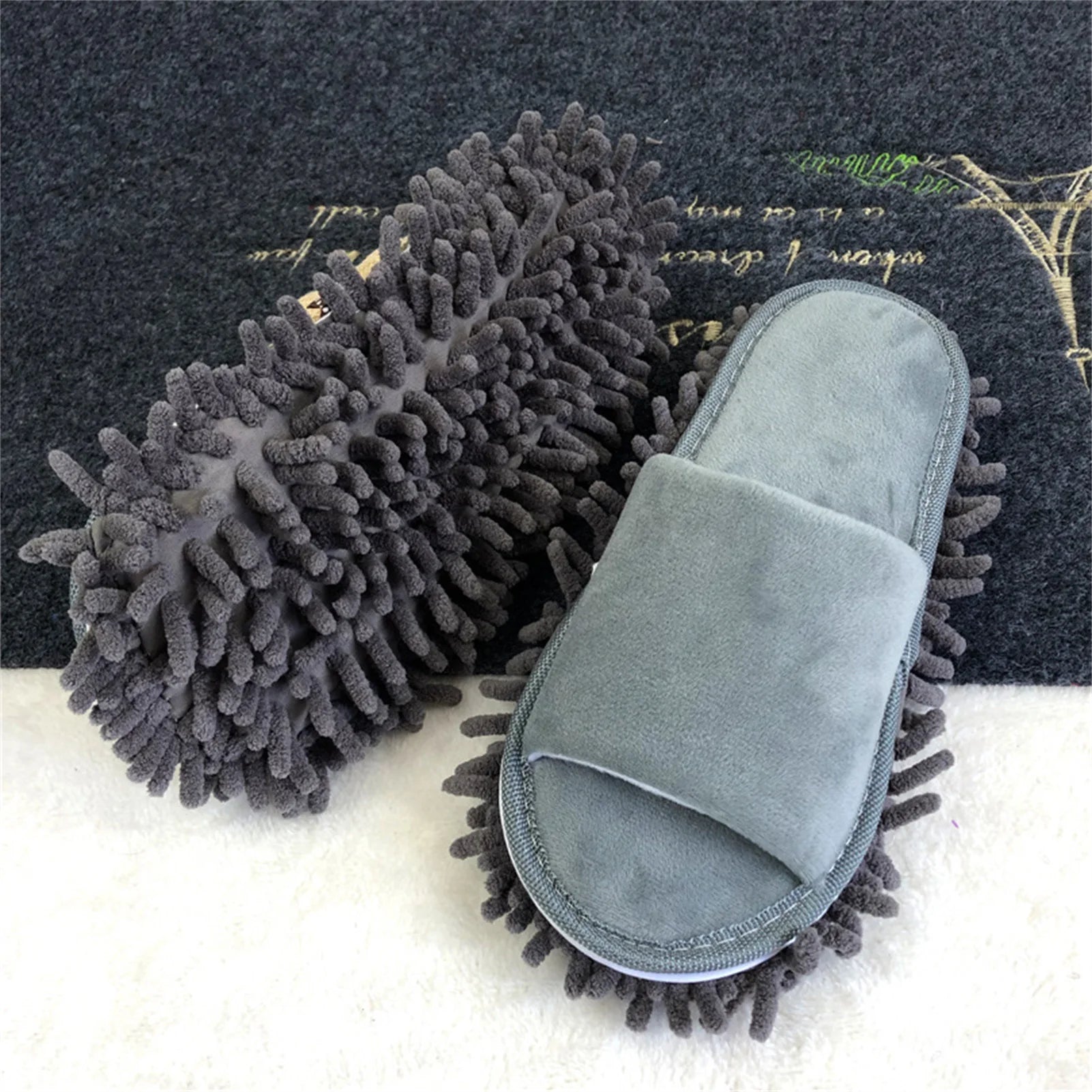 Floor Slippers Cleaning Slipper Floor Slippers Lazy Open Toed Mop Slipper Home Use Soft Pure Color Cleaning Slipper