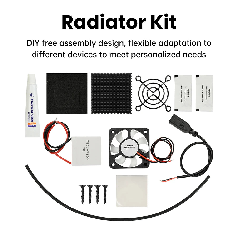 DC 5V Phone Cooler DIY Kit Semiconductor Cooling Chip TEC1-7103 Heat-Conducting Fan Silent Tablet Cooling Wonder Fan