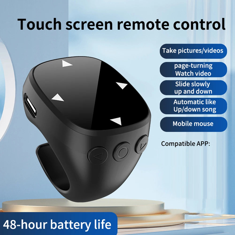 For TikTok Scrolling Ring Bluetooth Video Scrolling Remote Control E-book Page Turner Mobile Phone Selfie Camera Controller