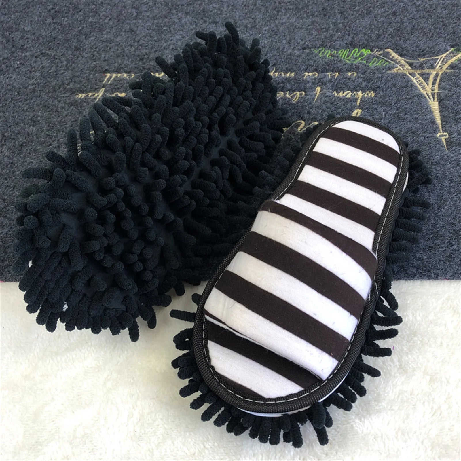 Floor Slippers Cleaning Slipper Floor Slippers Lazy Open Toed Mop Slipper Home Use Soft Pure Color Cleaning Slipper