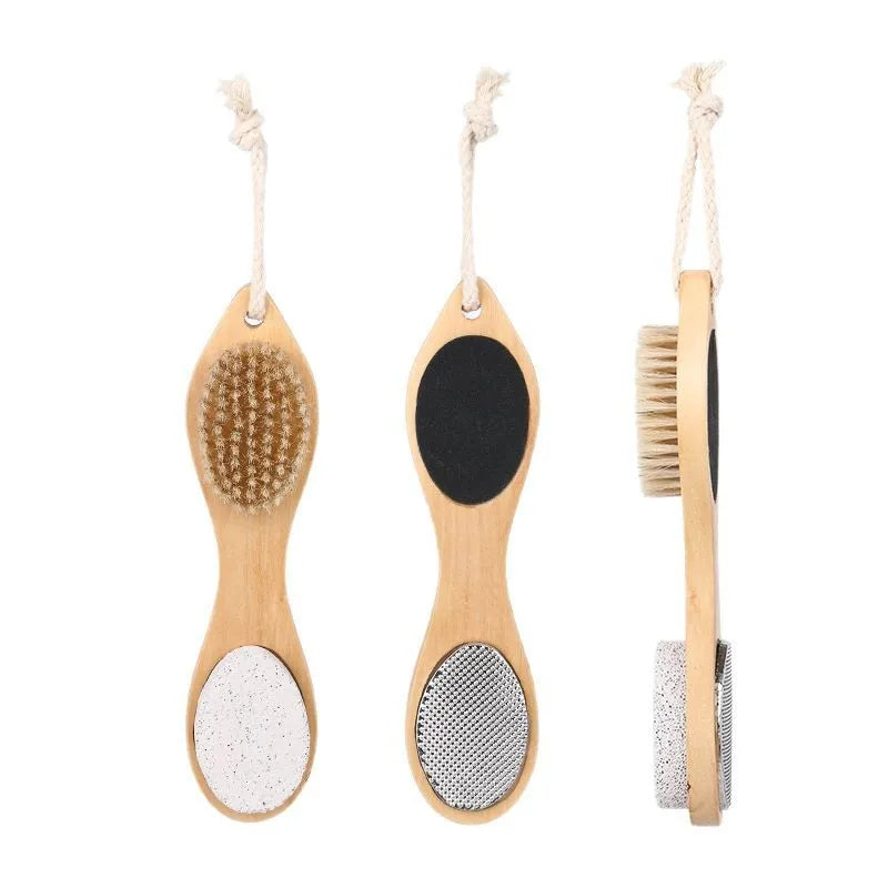 4-in-1 Exfoliating Foot Scrubber - Pumice Stone Callus Remover Multi-Purpose Foot Spa Pedicure Tool for Home Care