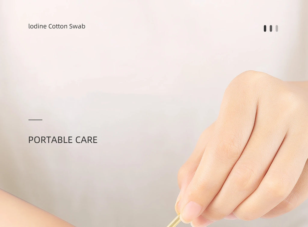 Infant Disposable Iodine Cotton Swab Independent Iodophor Swab Sticks Adult Children Baby Outdoor Family Daily Safety Home Care