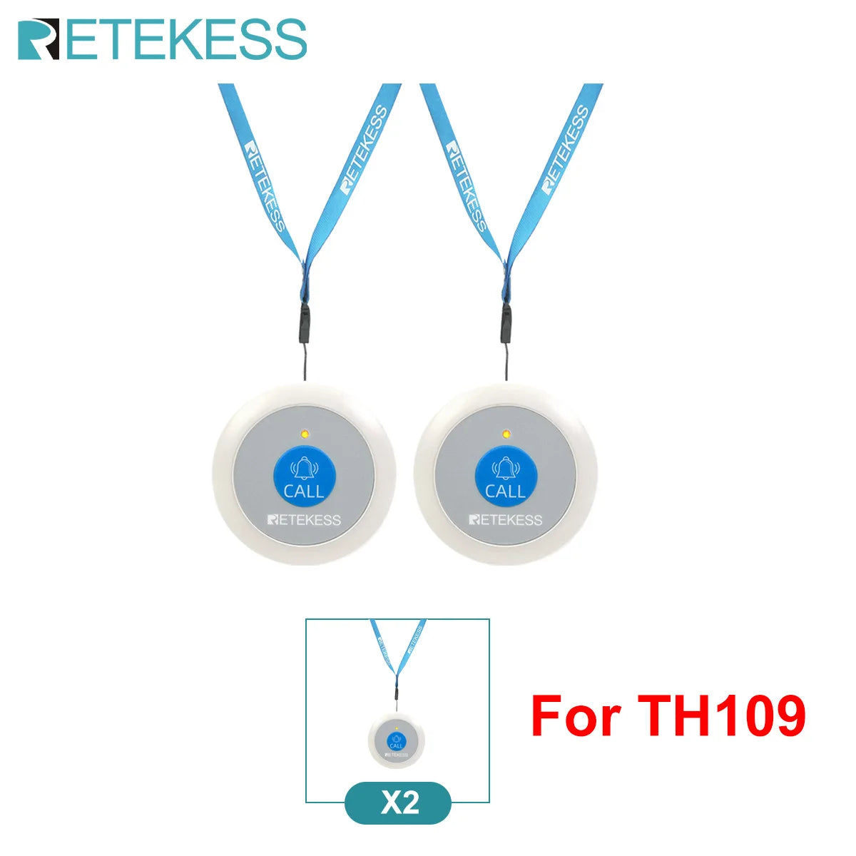 Retekess TH109S Caregiver Pager Wireless Calling System SOS Call Button Digital Display Screen For Clinic Home Care Hospital