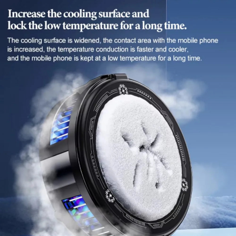 Semiconductor Phone Cooler Powerful Cooling Magnetic & Clip 2-in-1 Digital Display for Gaming Live Broadcast Mobile Phone Cooler