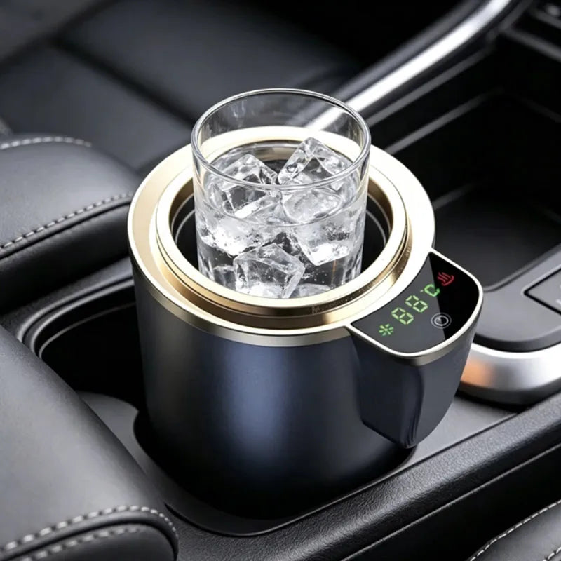 -3℃ to 60℃ LED Display Semiconductor Beverage Cooler Warmer 12V 36W Car Heating and Cooling Cup for Car Road Trip Fast Cooling