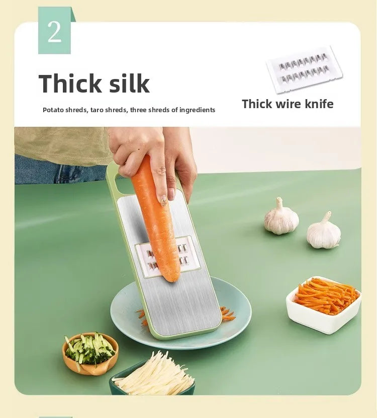 Kitchen Essentials Household Multi-functional Vegetable Cutter Shredder Stainless Steel Anti-cutting Hand Planer Slicer Slicer