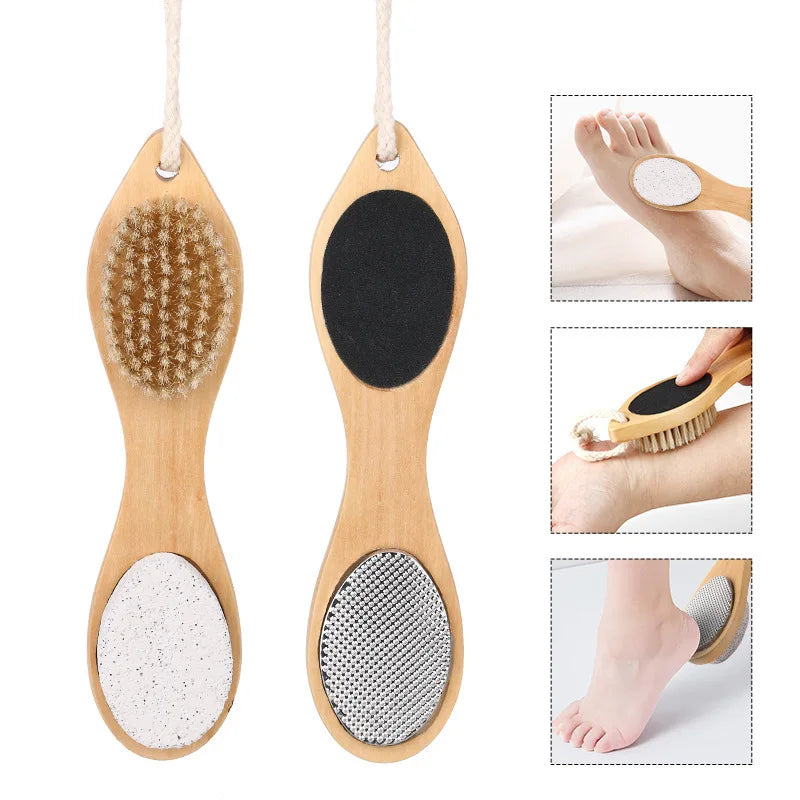 4-in-1 Exfoliating Foot Scrubber - Pumice Stone Callus Remover Multi-Purpose Foot Spa Pedicure Tool for Home Care