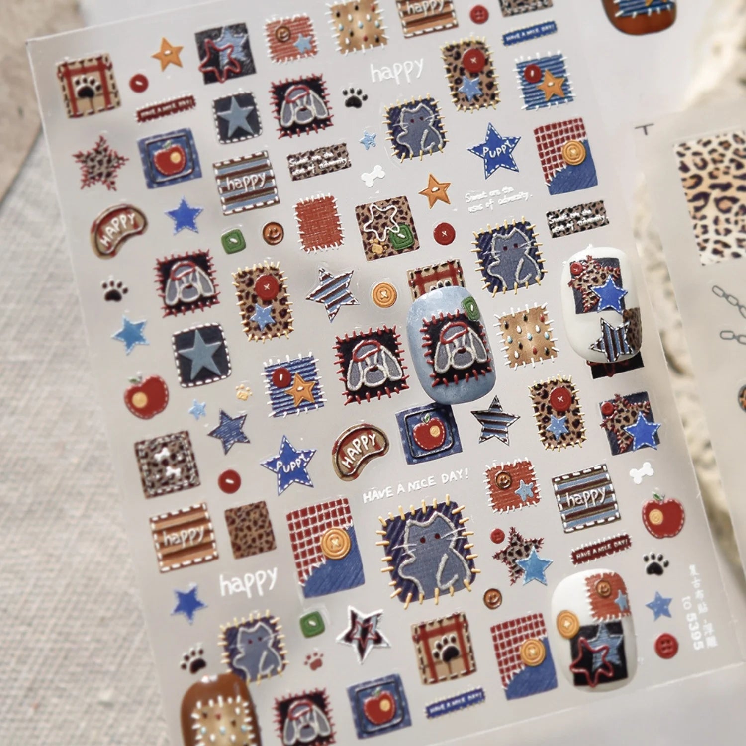 Summer Fruit Dessert 5D Nail Decals Ice Cream Bar Cone Sundae Fresh Orange Peach Blueberry Cherry Star Bow Nail Art Stickers DIY