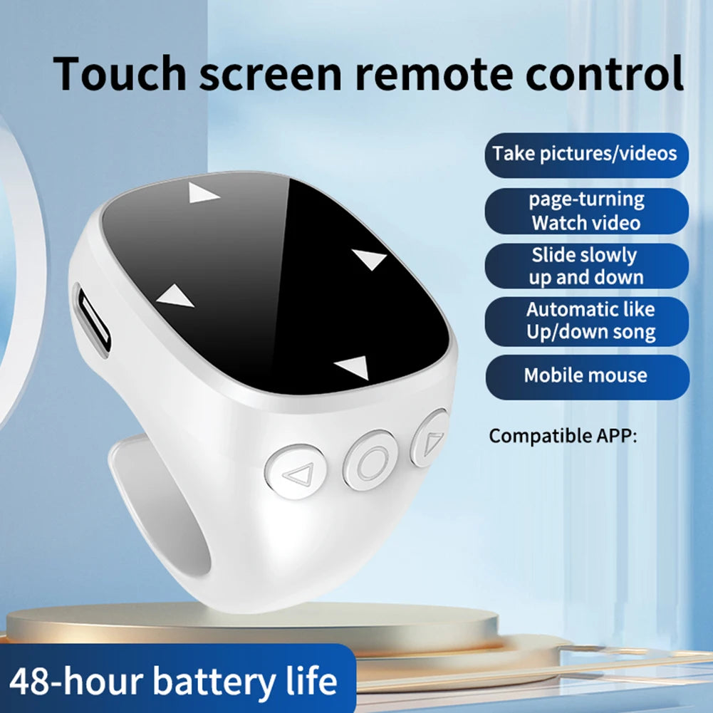 For TikTok Scrolling Ring Bluetooth Video Scrolling Remote Control E-book Page Turner Mobile Phone Selfie Camera Controller