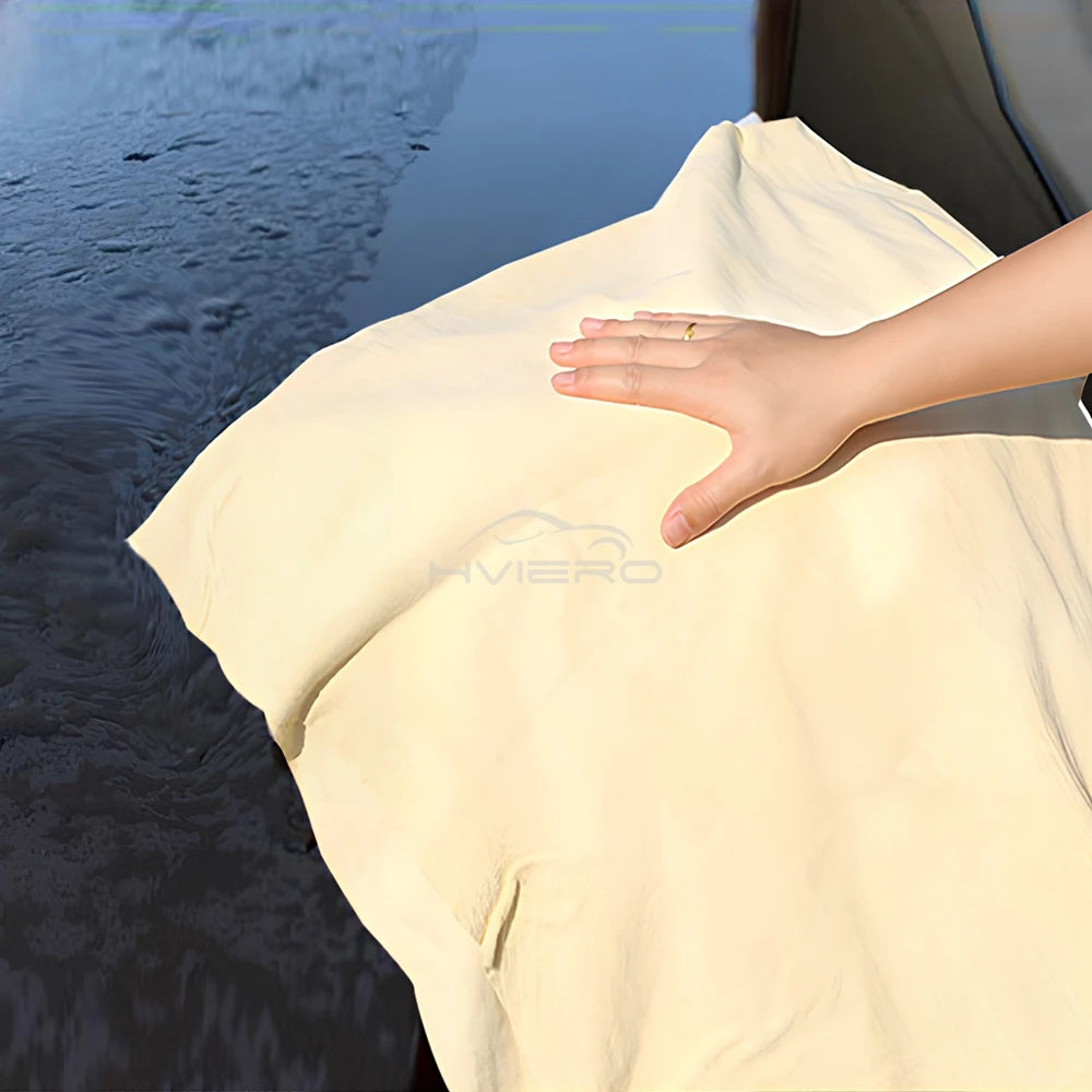 40X70cm Free Shape Cleaning Genuine Leather Cloth Car Auto Home Care Motorcycle Natural Drying Chamois Approx Water Absorption