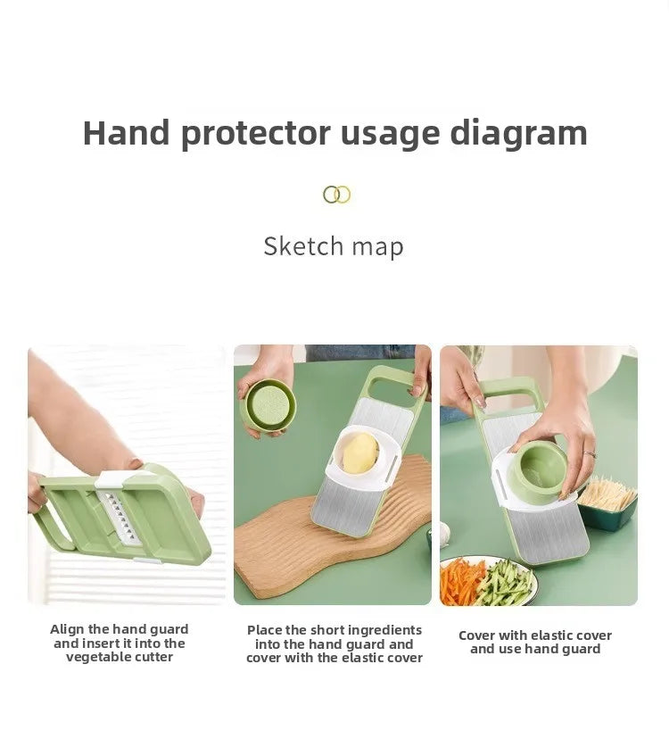 Kitchen Essentials Household Multi-functional Vegetable Cutter Shredder Stainless Steel Anti-cutting Hand Planer Slicer Slicer