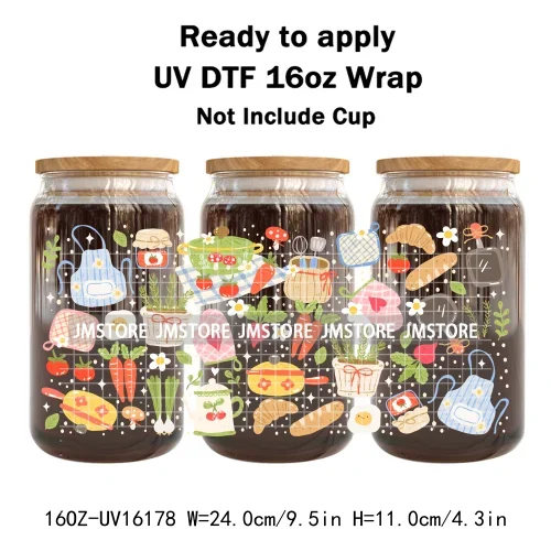 Summer Fruit Coquette Bow Book Cup School 16OZ UV DTF Cup Wraps Ready To Apply Waterproof Transfer Stickers For Libbey Glass Can