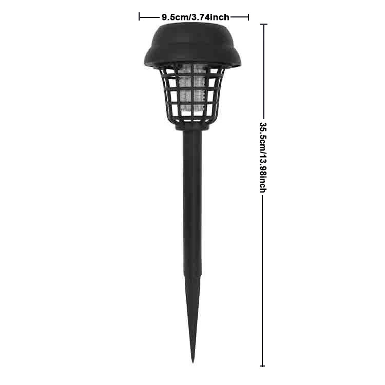 Solar powered mosquito killing lawn lamp, free of electricity and wiring, can be placed, plugged in, handheld, or floor standing