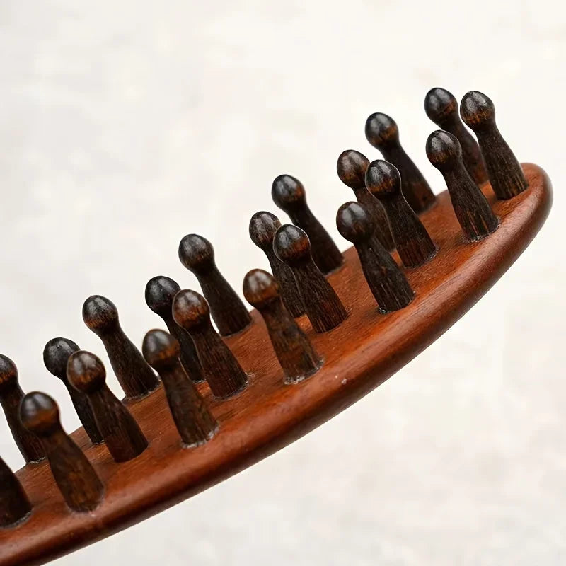Rosewood Massage Comb: 2024 New, Dense Wooden Teeth for Pain Relief - Health & Home Care