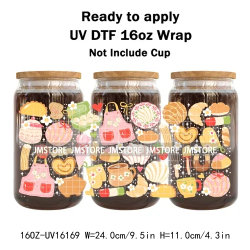 Summer Fruit Coquette Bow Book Cup School 16OZ UV DTF Cup Wraps Ready To Apply Waterproof Transfer Stickers For Libbey Glass Can