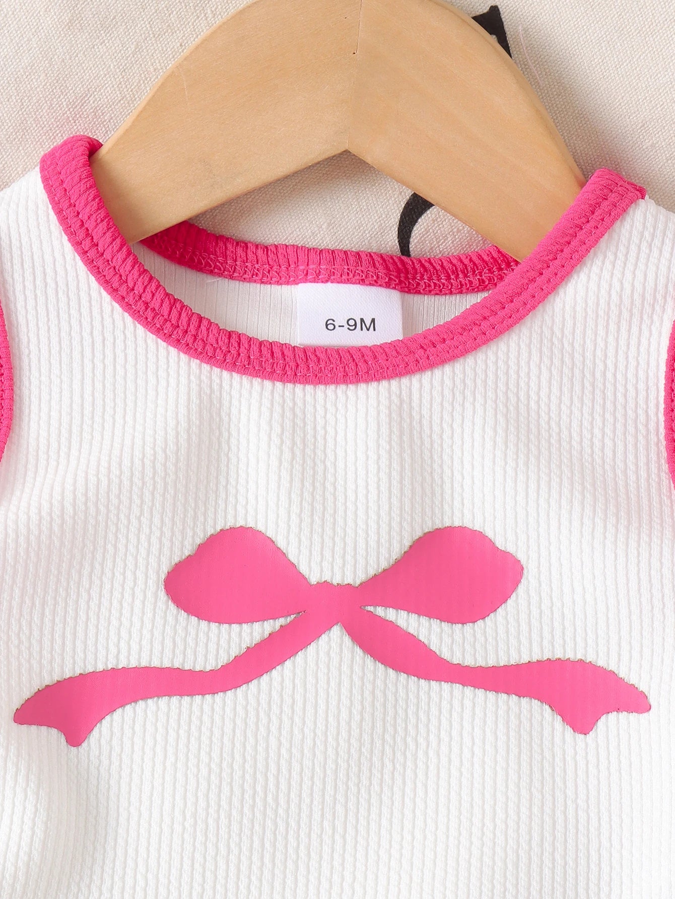 Cross-border summer new collection for girls, comfortable and stylish, suitable for ages 1-3. Bow tie white vest + long pants.