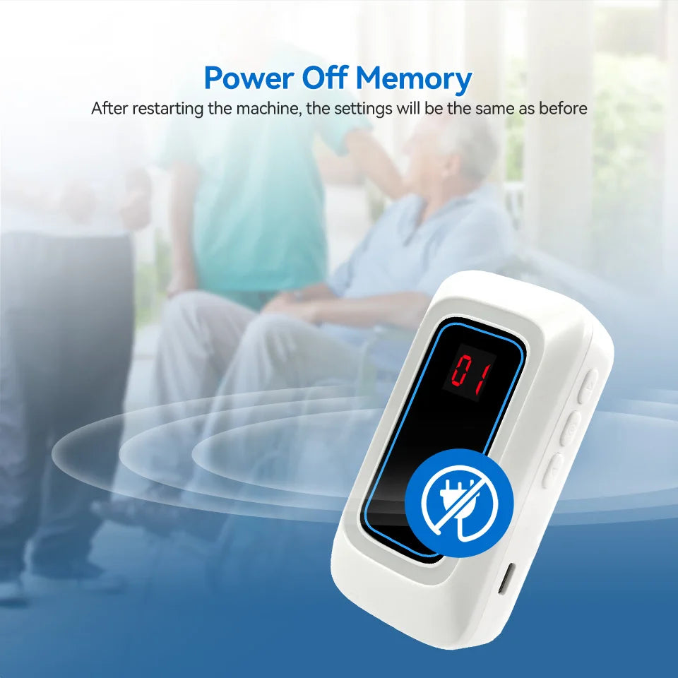 Retekess TH109S Caregiver Pager Wireless Calling System SOS Call Button Digital Display Screen For Clinic Home Care Hospital